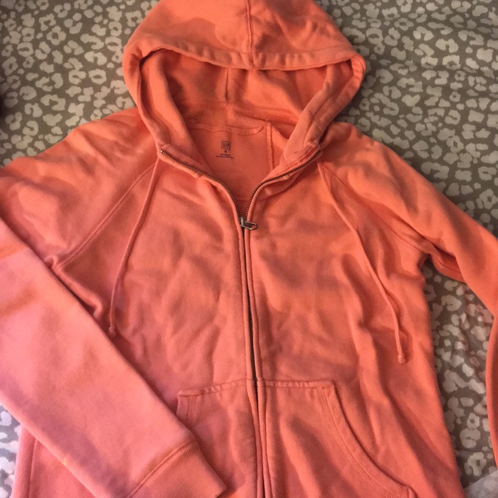 Coral zip up hoodie
